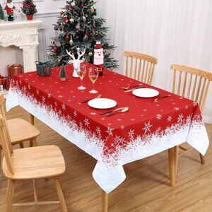 60x84 Rectangle Tablecloth Waterproof Polyester Holiday Decor